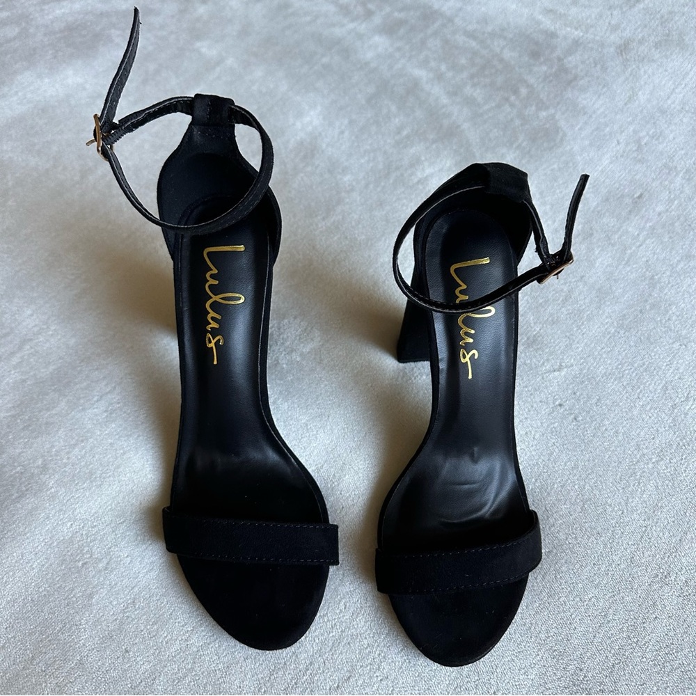 Suede Ankle Strap Heels